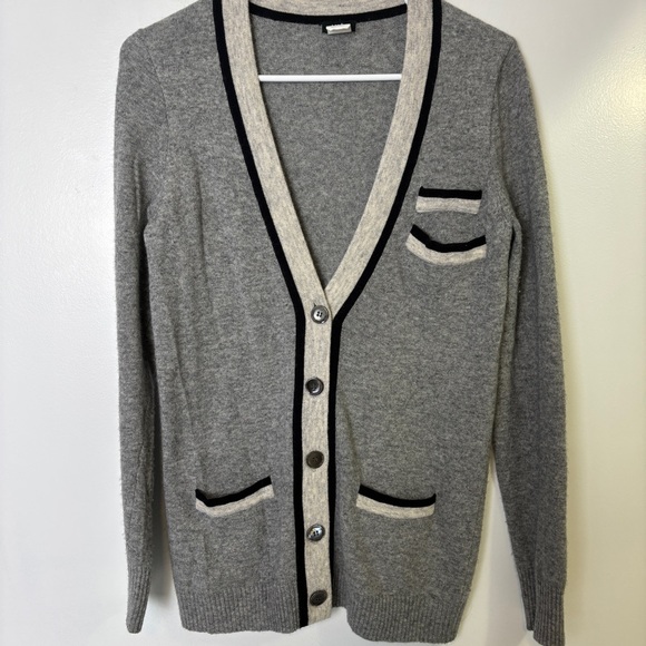 J. Crew Gray Wool Cashmere Blend Cardigan Sweater - Picture 2 of 6
